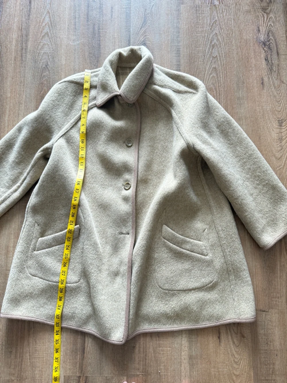 Vintage Plaid Wool Reversible Jacket Light Brown Cabincore Oversized M - Picture 8 of 12